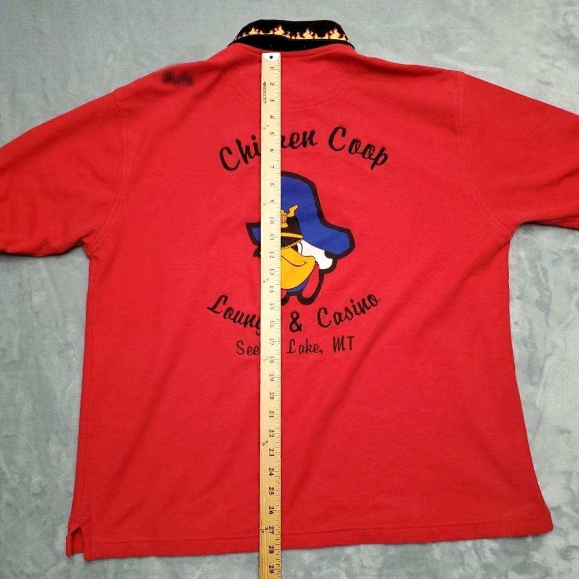 Vintage VINTAGE Chicken Coop Lounge Casino Shirt Seely Lake Montana XL Flames Collar Cuffs Size US XL / EU 56 / 4 - 7 Thumbnail