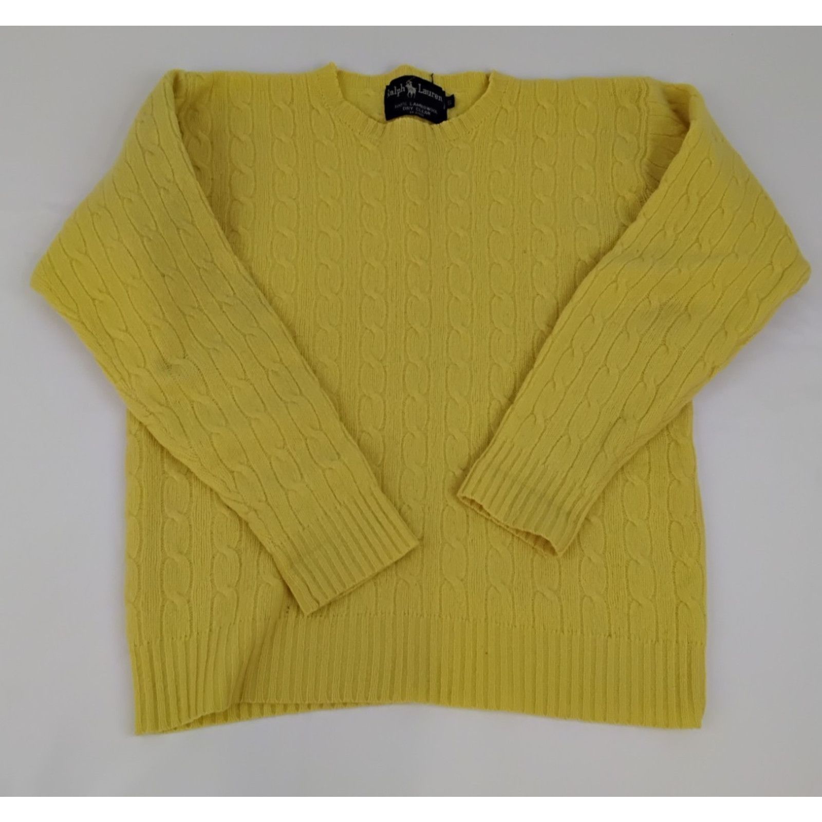 Ralph Lauren Ralph Lauren Lambswool Sweater Women's S Yellow Cable Worn Size S / US 4 / IT 40 - 4 Thumbnail
