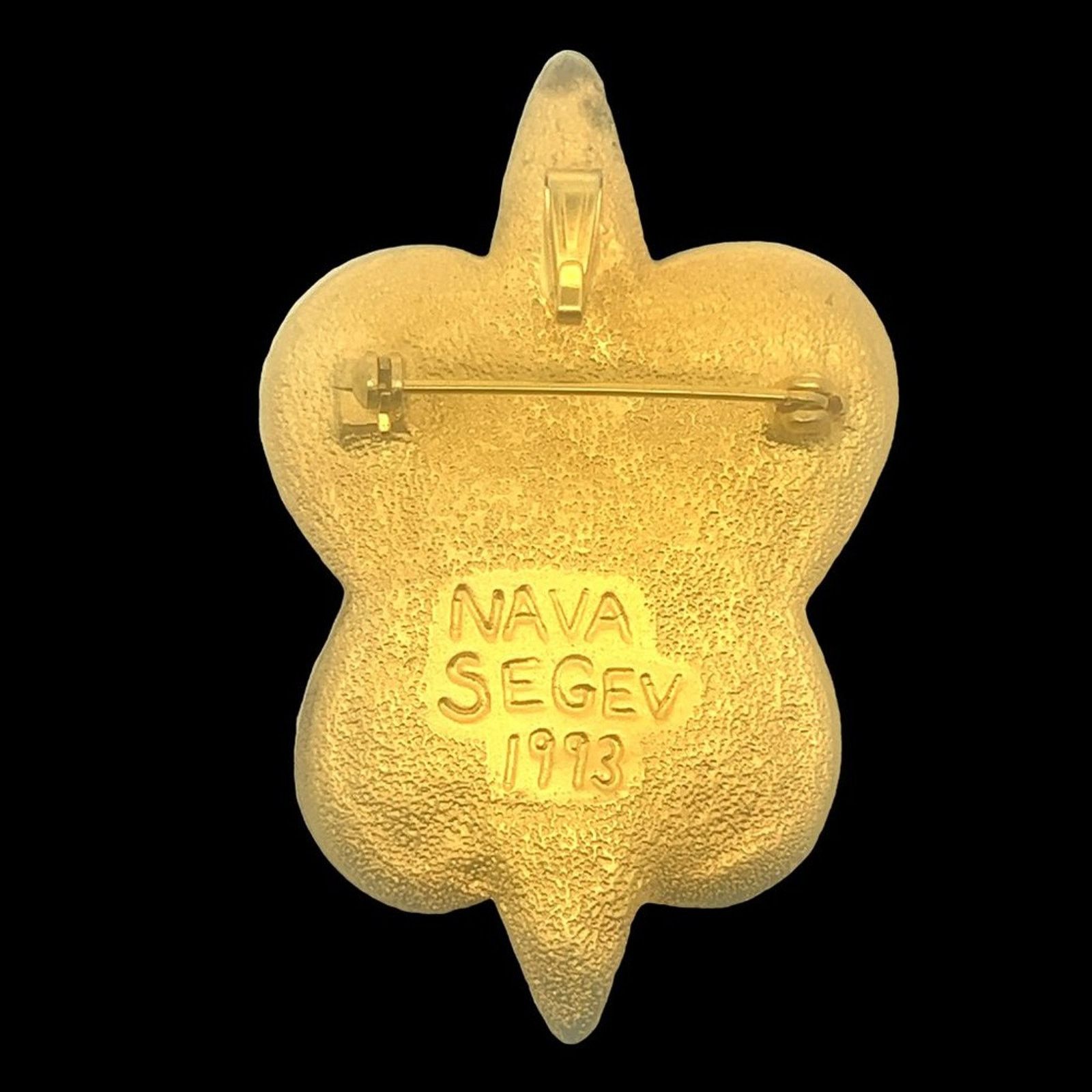 & Other Stories Vintage Signed - Nava Segev Double Heart Two Tone Brooch Pin Size ONE SIZE - 2 Thumbnail