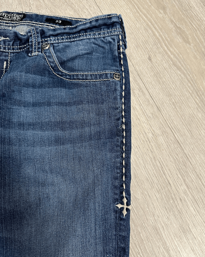 Affliction Vintage Y2K Affliction Black Premium Blake Denim Jeans 33x31 Size US 33 - 10 Thumbnail
