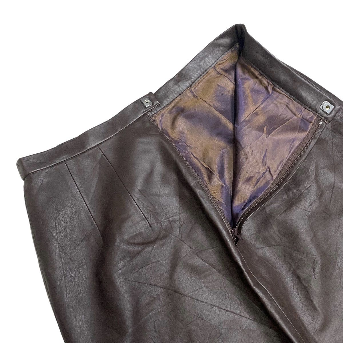 Designer × Japanese Brand Cordier sheep leather midi skirt japan Size 26" / US 2 / IT 38 - 3 Thumbnail