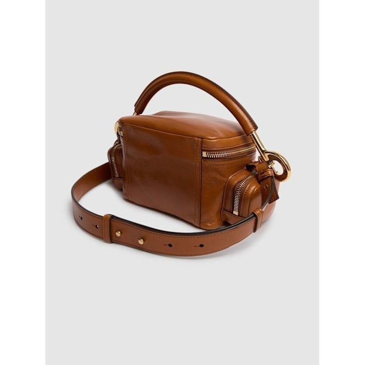 Chloe Chloe Small Camera Glossy Clay Brown Leather Shoulder Bag Ne Size ONE SIZE - 4 Thumbnail