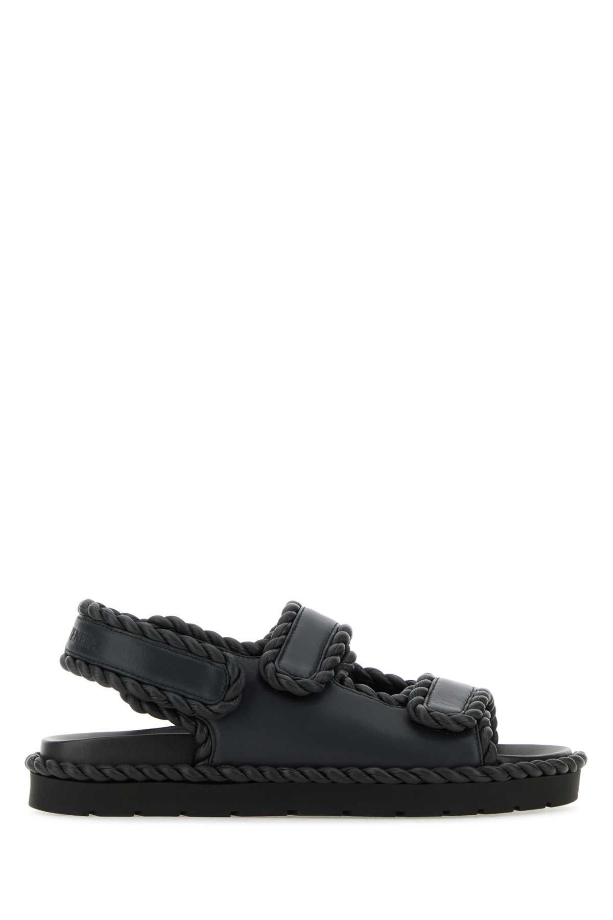image of Bottega Veneta Slate Nappa Leather Jack Sandals in Grey, Women's (Size 7)