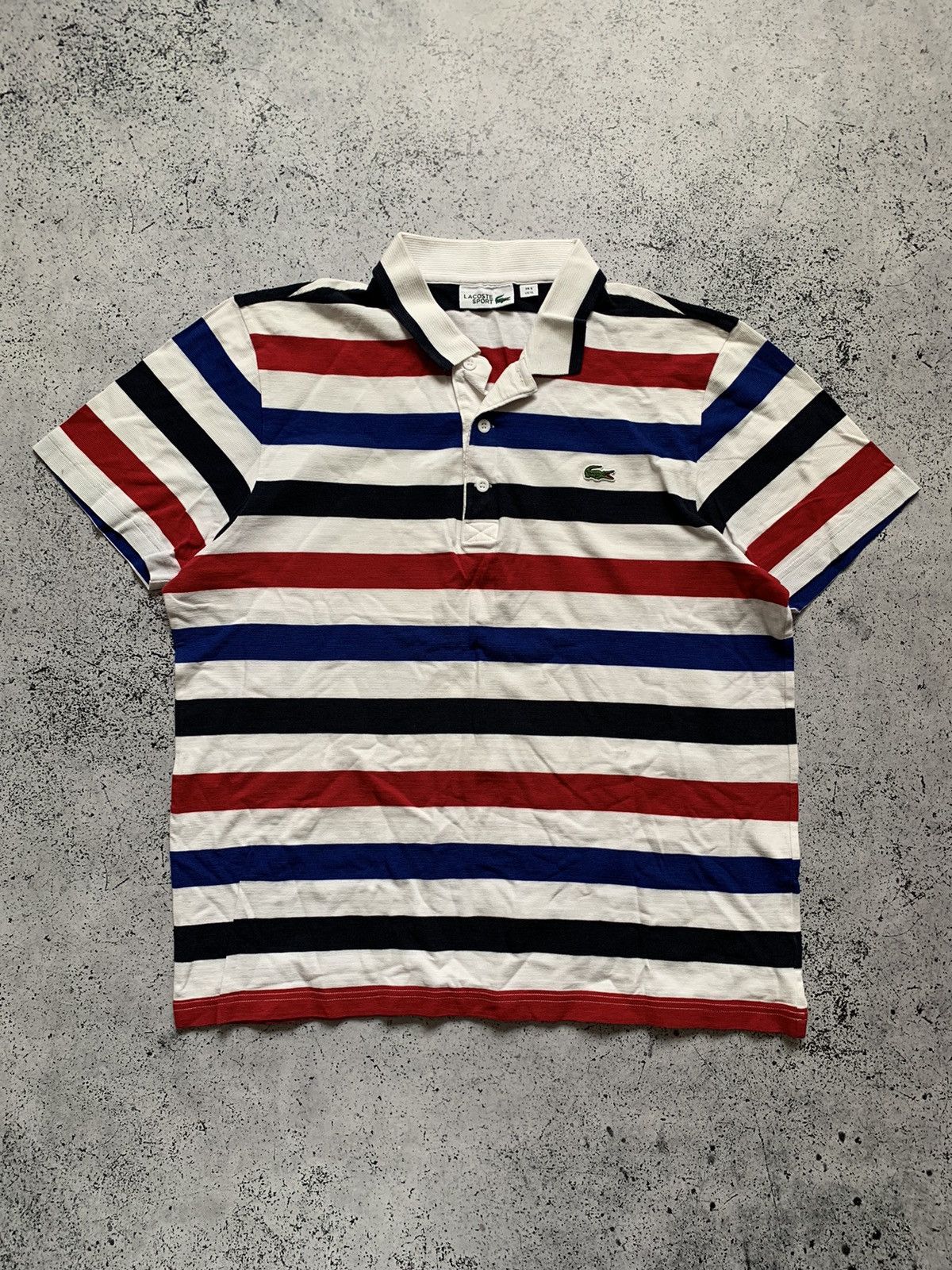 Lacoste × Vintage Vintage Lacoste Polos Striped USA Mini Logo Tee Y2K Size US L / EU 52-54 / 3 - 1 Thumbnail