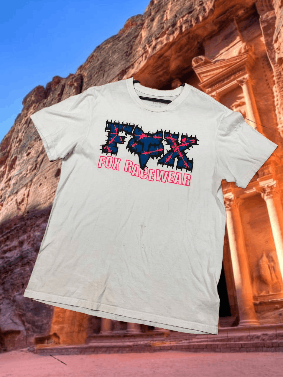 Fox Racing Streetwear T-Shirt Fox Racing big logo white Y2K Vintage Size US L / EU 52-54 / 3 - 1 Thumbnail