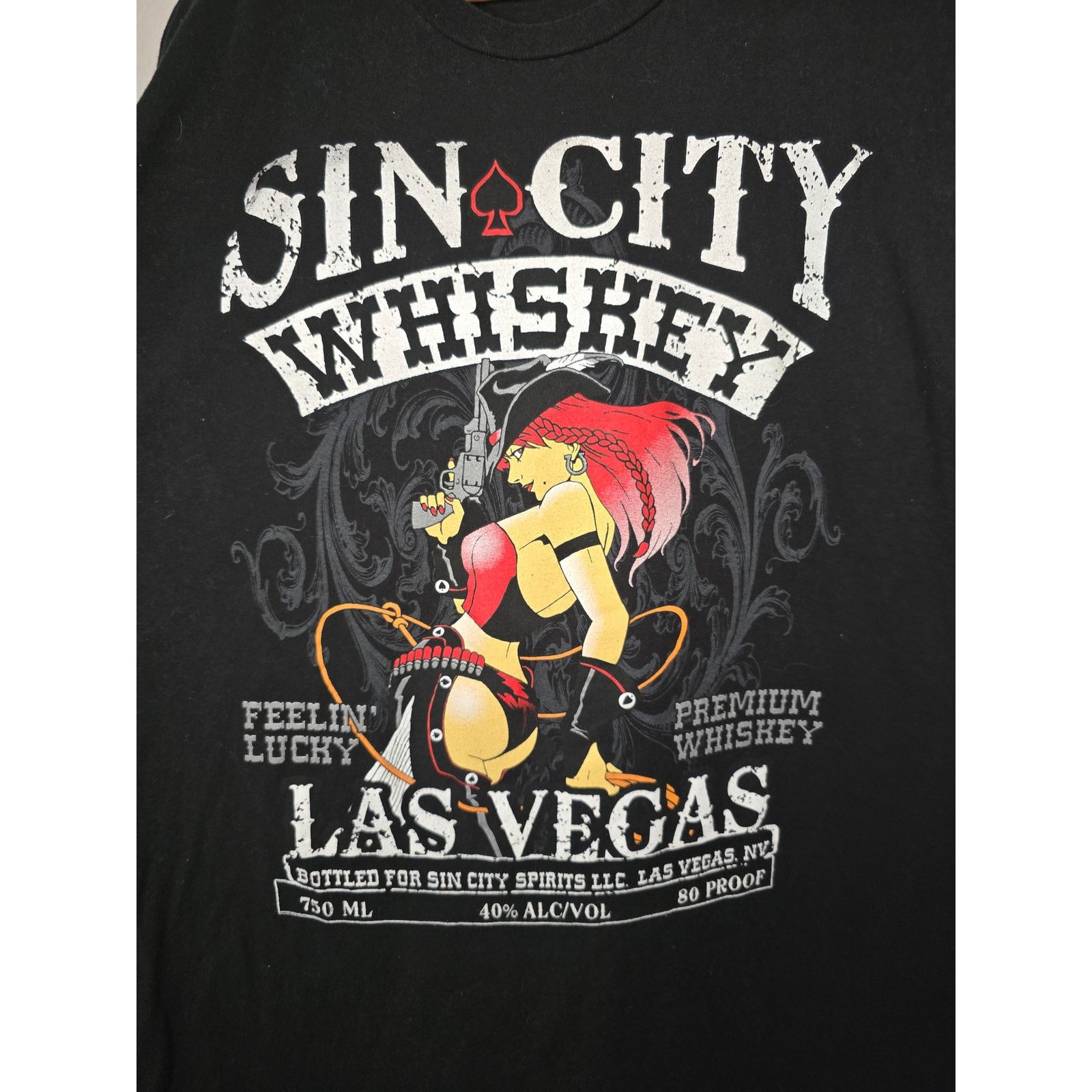 Tultex Las Vegas Shirt Sin City Whiskey Cowgirl Babe 2XL Black Tee Size US XXL / EU 58 / 5 - 2 Thumbnail