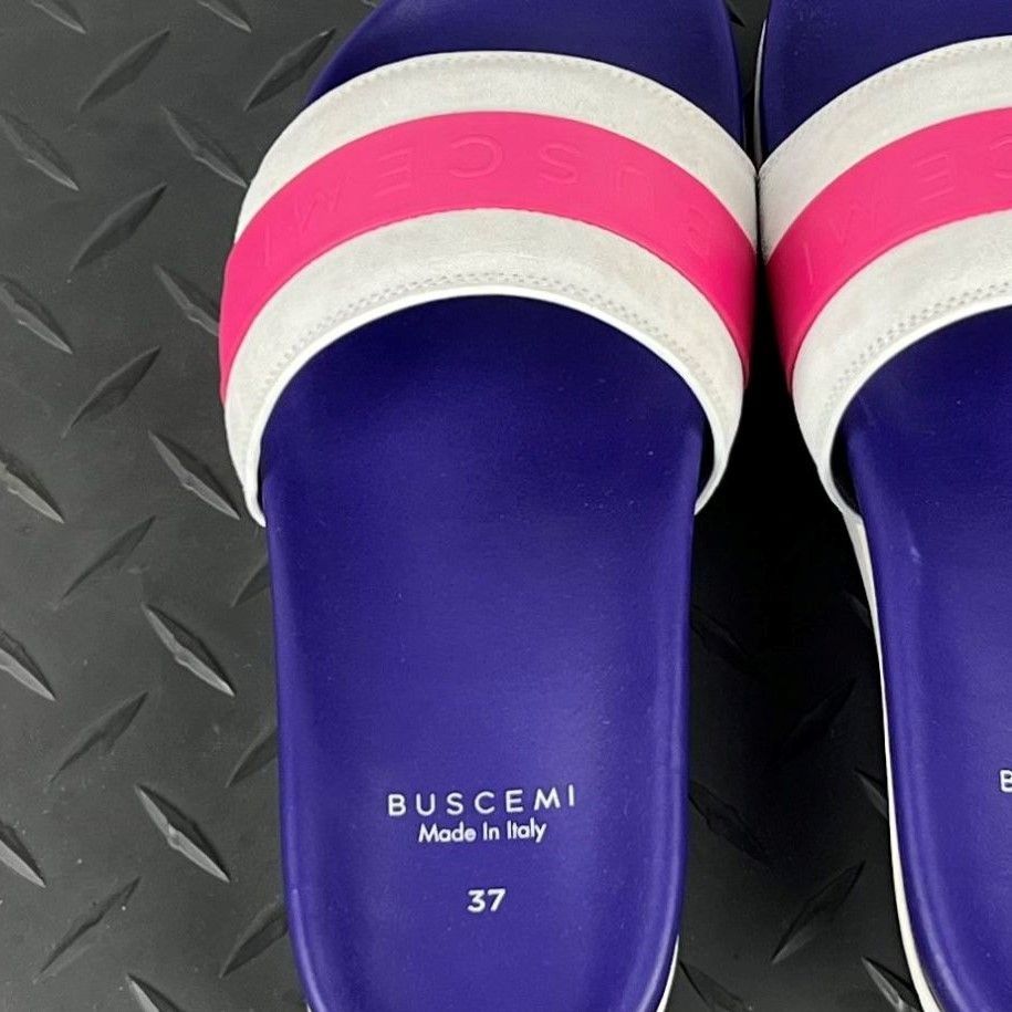 Buscemi Buscemi Slide Sport Purple Trio Leather Sandals US 7 EU 37 Size US 7 / IT 37 - 9 Thumbnail