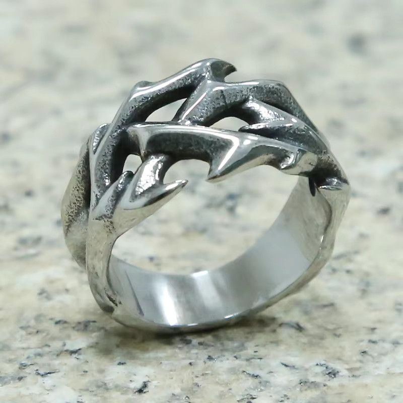 Jewelry Hollow Thorn Crown Ring Size ONE SIZE - 2 Thumbnail
