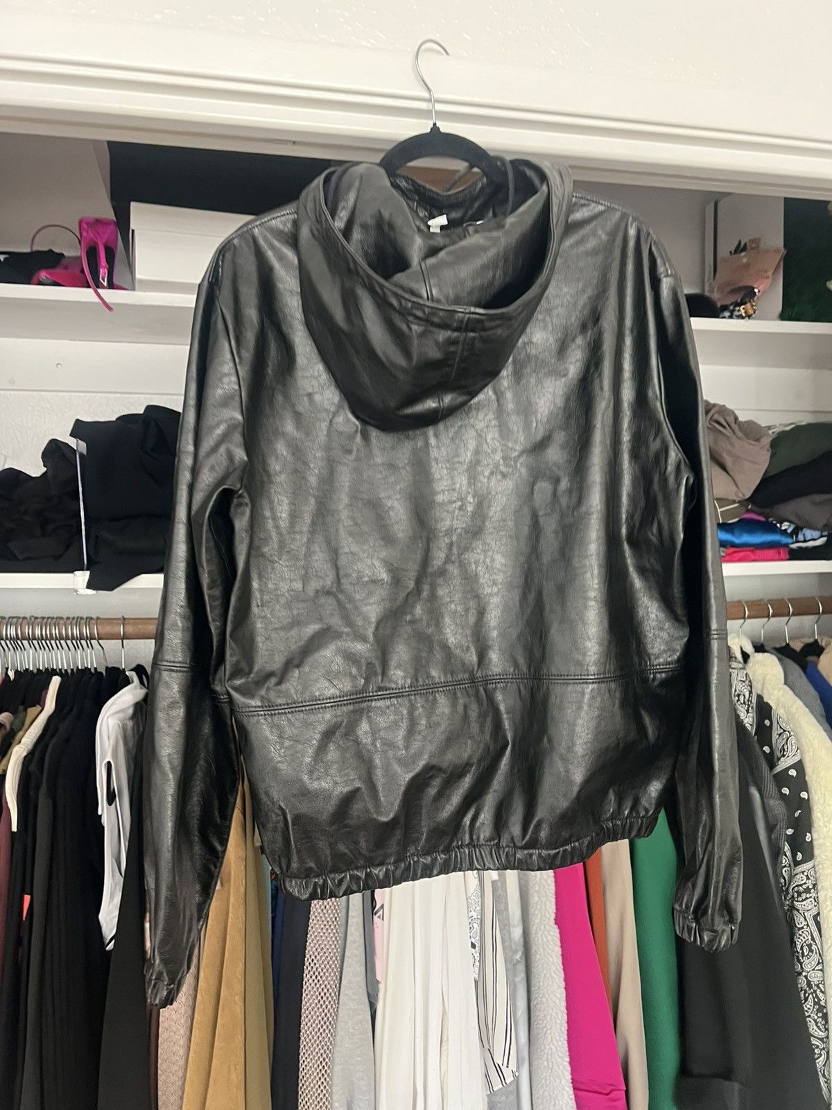 MSGM MSGM Faux leather black hoodie pullover sweatshirt 46 XS Size L / US 10 / IT 46 - 4 Thumbnail