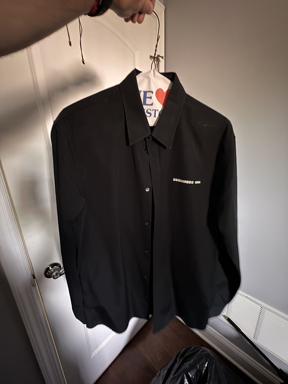 Dsquared2 DSquared2 Logo Black Button Up Shirt Size US S / EU 44-46 / 1 - 1 Thumbnail
