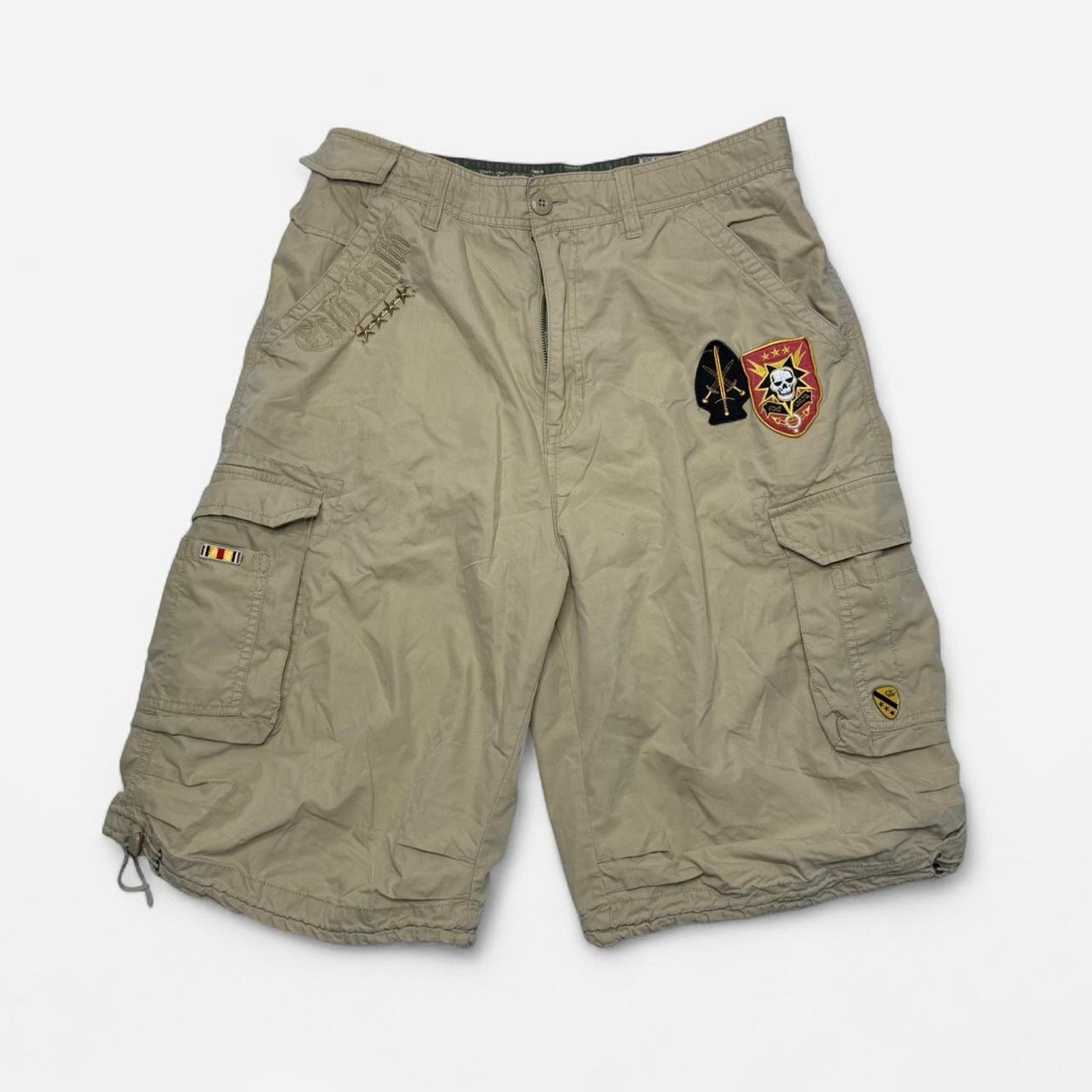 Southpole Southpole Y2K Cargo Shorts Tan Embroidered Patches Size 32 Size US 32 / EU 48 - 1 Thumbnail