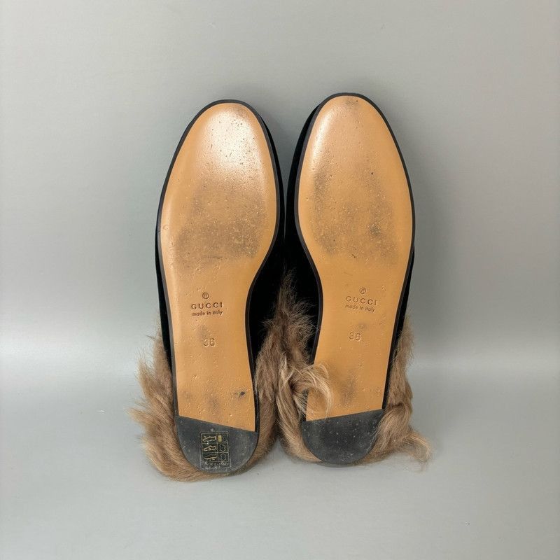 Gucci Gucci Fur Lined Black Slip-On Mules - Size US 6 / EU 39 - 5 Thumbnail