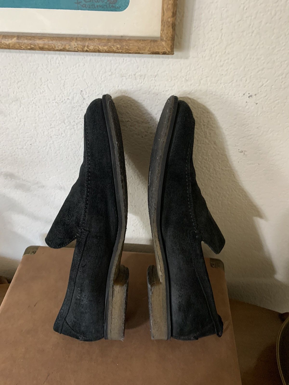 John Varvatos Brushed Suede Dress slip ons Size US 12 / EU 45 - 7 Thumbnail