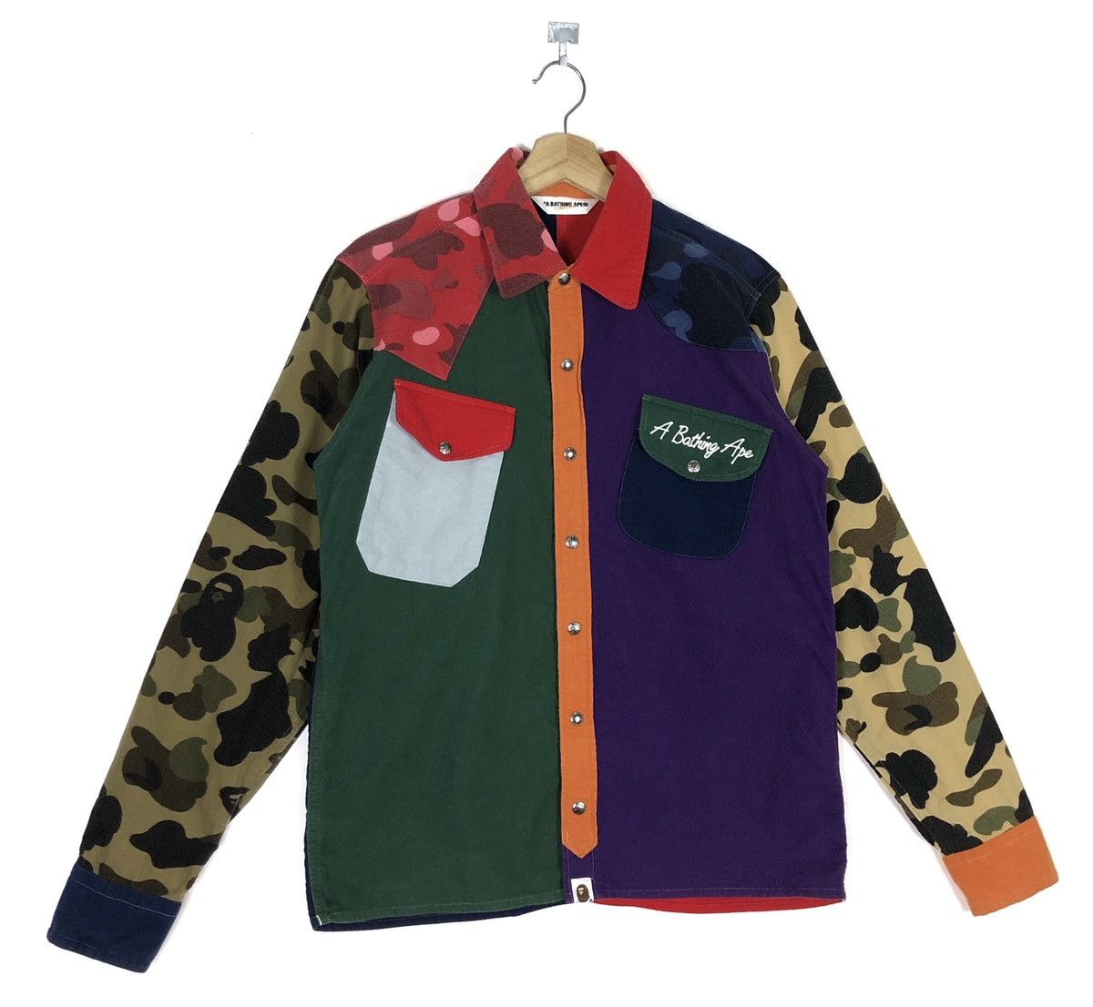 Bape RARE🔥MIX CRAZY CAMO COLORBLOCKS BUTTON UPS SHIRT JACKET Size US M / EU 48-50 / 2 - 5 Thumbnail