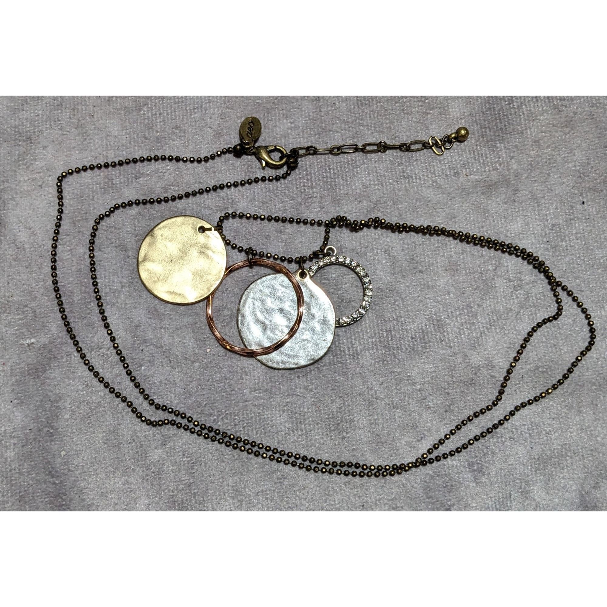 American Eagle Outfitters AEO Metallic Hammered Disc Necklace Size ONE SIZE - 8 Thumbnail