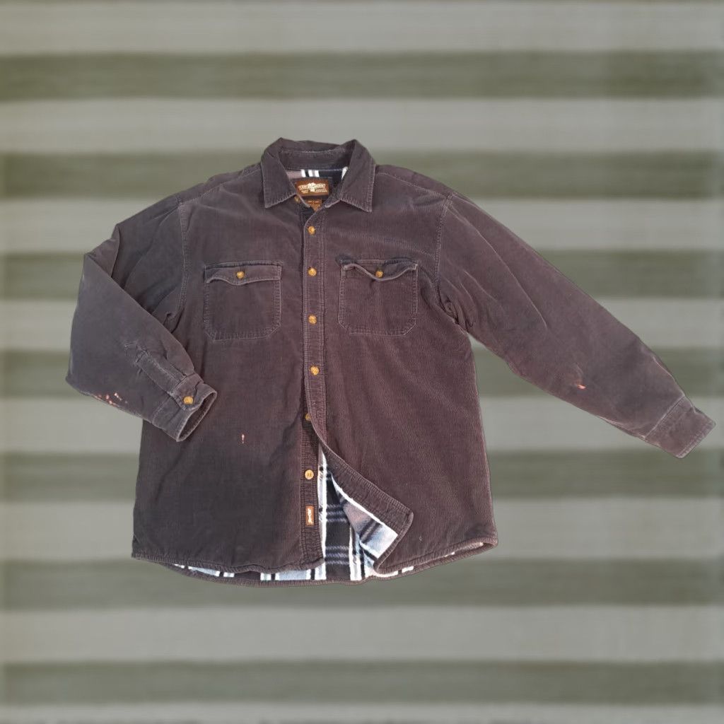 Levi's VINTAGE Levi's Shirt Corduroy Dark Navy Plaid Lined Button-Up Outdoor Men LG Regular Crew Neck? Size US L / EU 52-54 / 3 - 1 Thumbnail