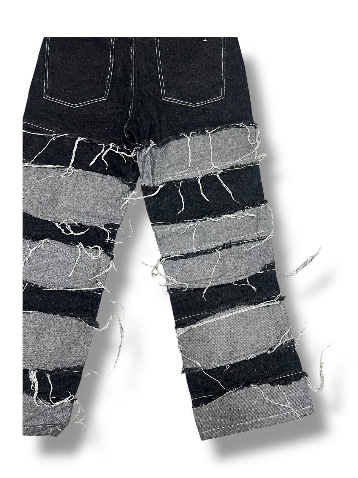 Hysteric Glamour NOVESSEL/Nobesel Borderline Distressed Wide Denim Pants Size US 32 / EU 48 - 15 Thumbnail