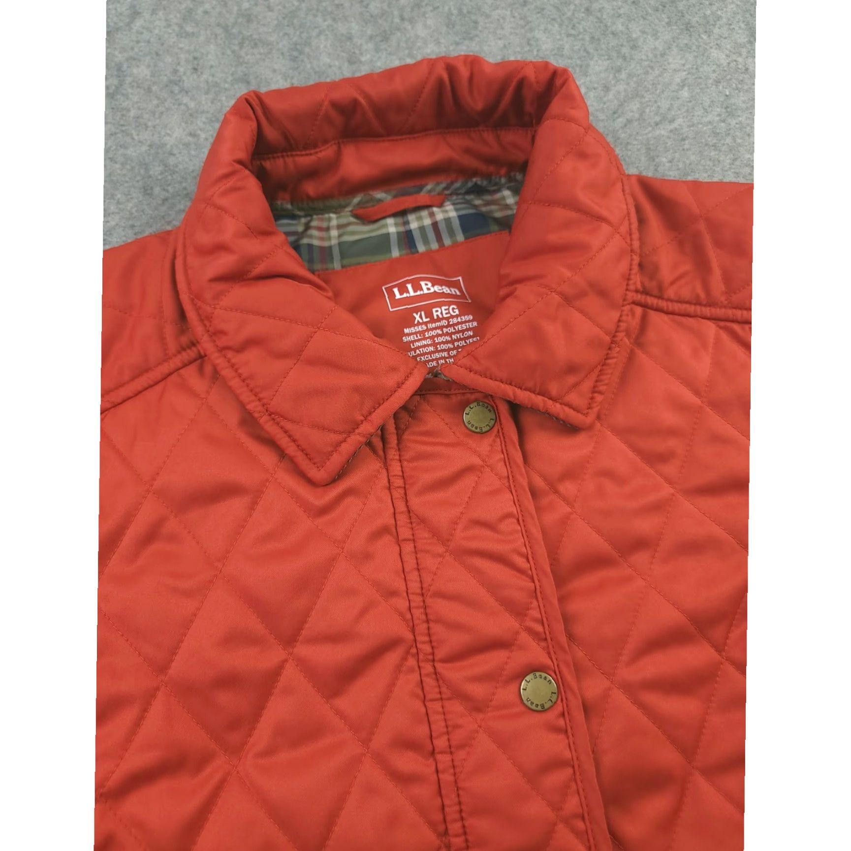 Vintage VINTAGE LL Bean Quilted Riding Jacket Womens XL Orange Outdoor Classic Size XL / US 12-14 / IT 48-50 - 2 Thumbnail