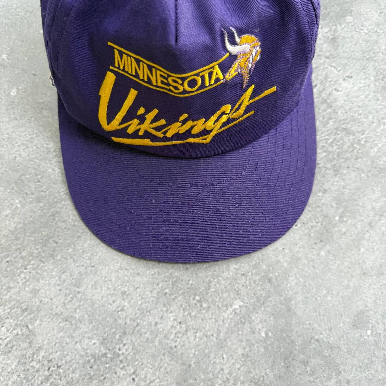 NHL Vintage 80s Minnesota Vikings NFL Script Logo Euro Cap Size ONE SIZE - 5 Thumbnail