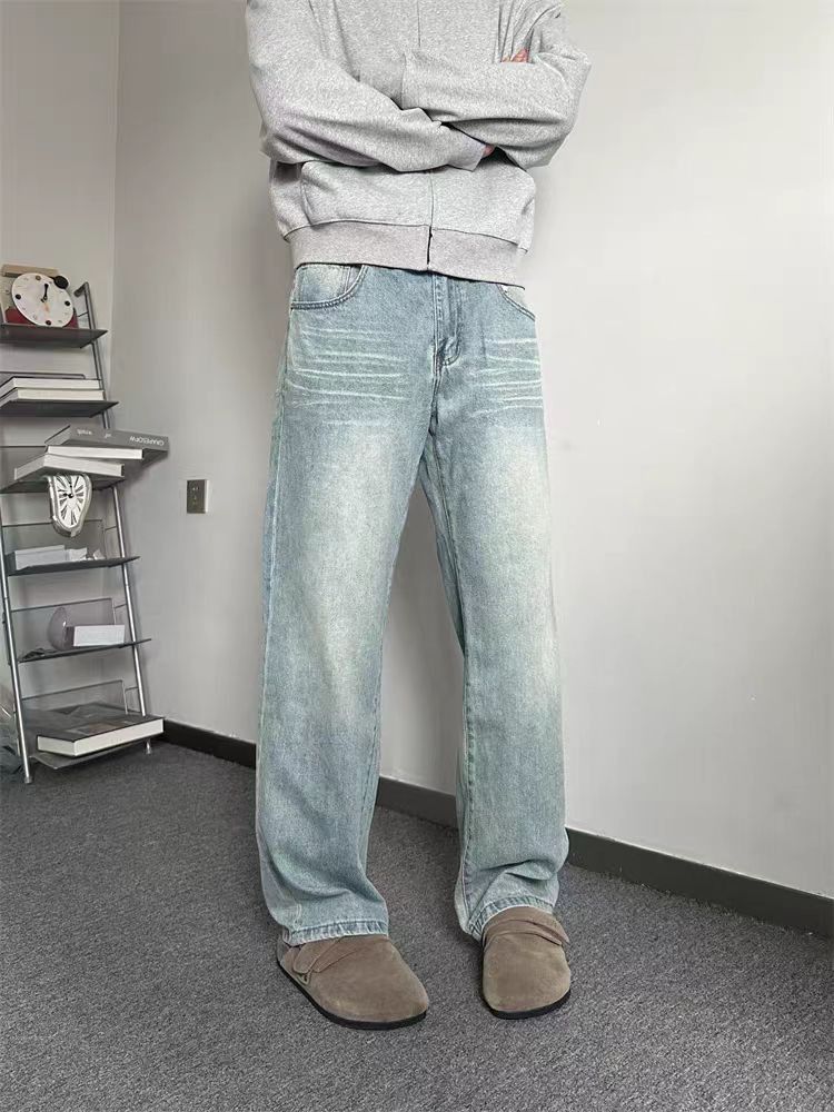 Japanese Brand × Jean Street Wash Cat Whisker Wash Straight Leg Jeans Size US 34 / EU 50 - 3 Thumbnail