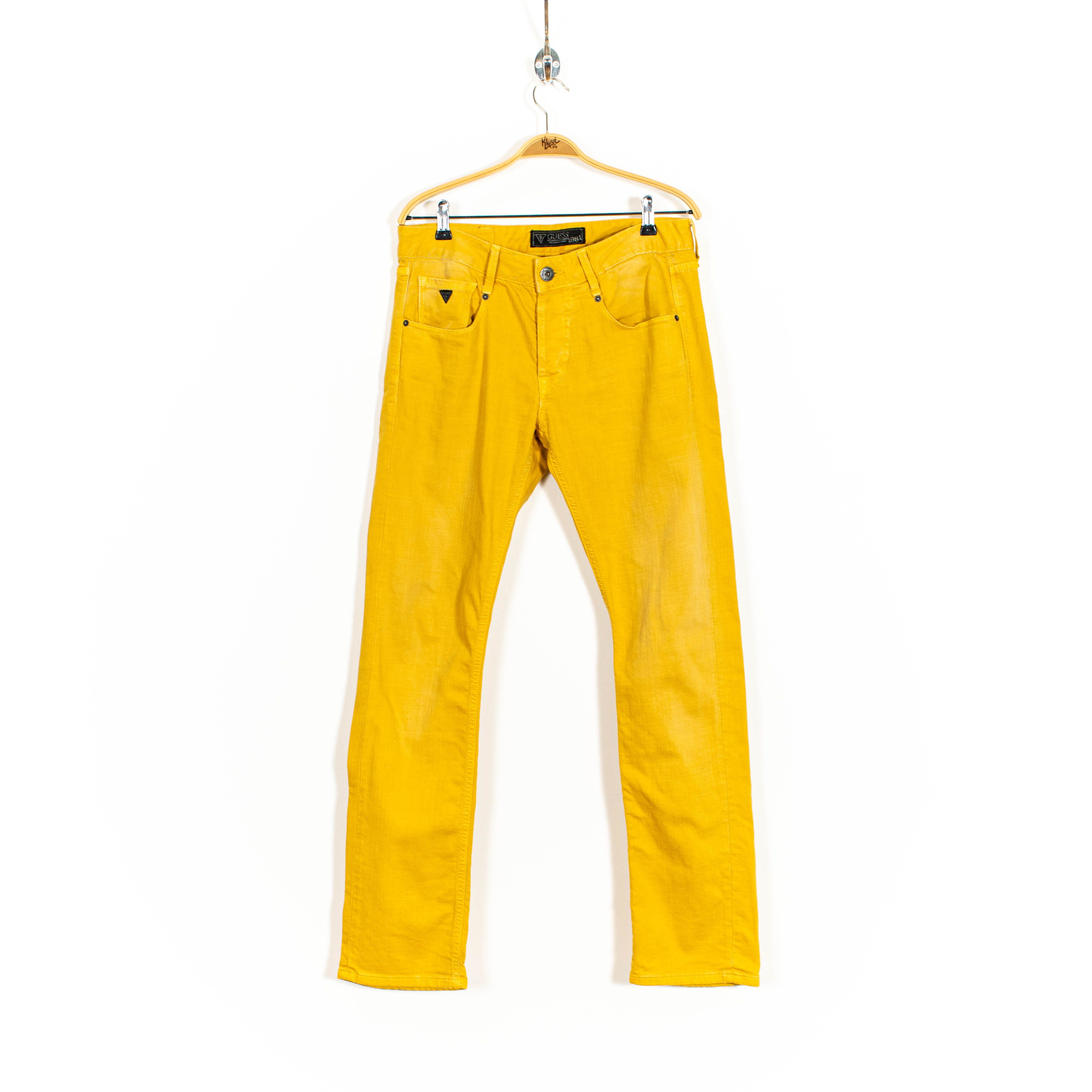 Vintage Guess Yellow Skinny Fit Button Fly Jeans | Grailed