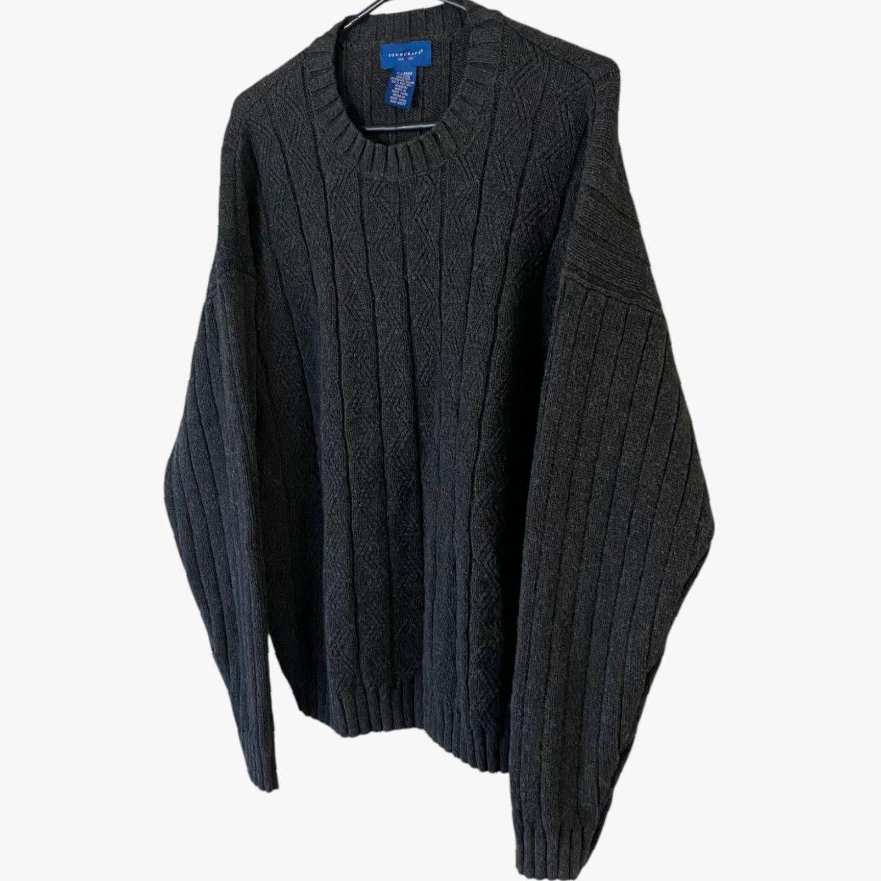 Vintage VINTAGE Towncraft Men’s XL Crewneck Sweater Gray Heavyweight Knit Casual Fall Winter Size US XL / EU 56 / 4 - 2 Thumbnail