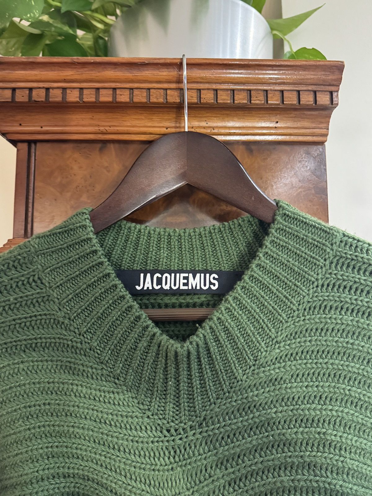 Jacquemus Jacquemus 100% Wool Green Knit Sweater with Arm Detailing Size US S / EU 44-46 / 1 - 5 Thumbnail