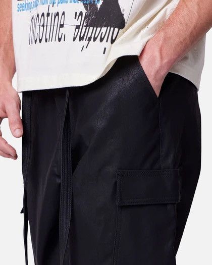 MNML MNML Straight Leather Snap Zipper Cargo Pants Black Size US 30 / EU 46 - 7 Thumbnail
