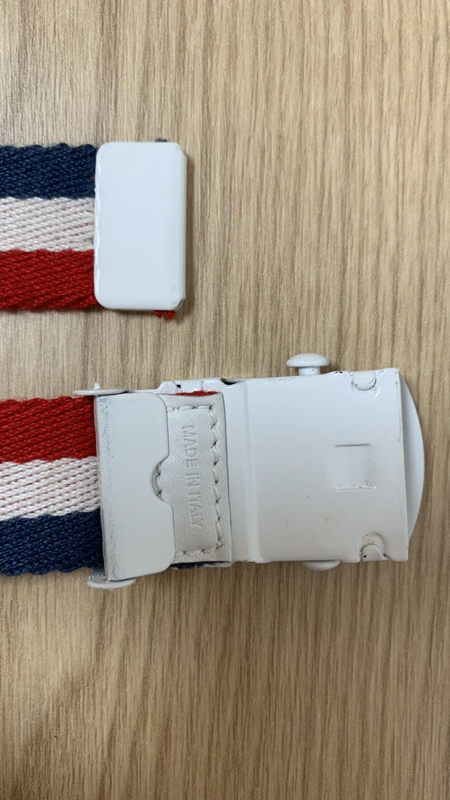 Dior × Hedi Slimane Dior Homme SS2006 Red White Blue Striped Belt Size ONE SIZE - 5 Thumbnail