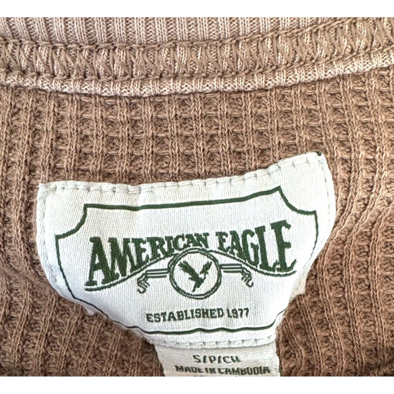 American Eagle Outfitters Y2K Sweatshirt - American Eagle Outfitters Brown Logo Graphic Fleece - Adult S Size US S / EU 44-46 / 1 - 2 Thumbnail