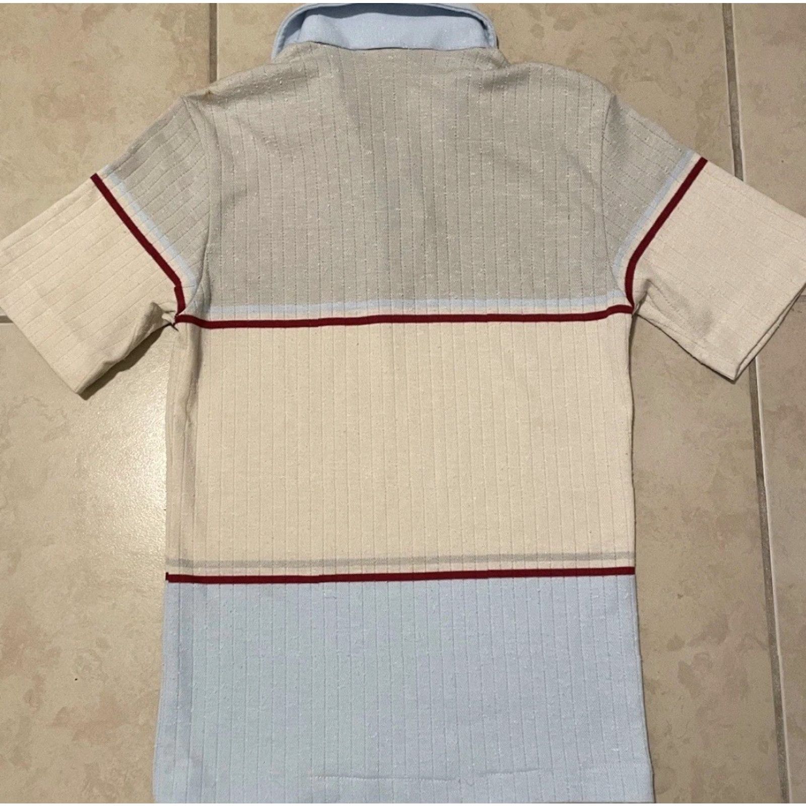 Vintage VINTAGE California Striped Polo Shirt XS Men Button-Up Short Sleeve Blue 70s 60s Surf Skate Grunge Retro Vaporwave Ocean Pacific USA Size US XS / EU 42 / 0 - 5 Thumbnail
