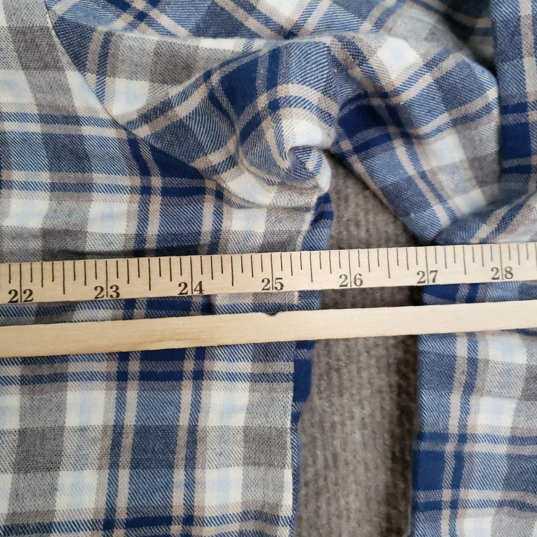 Hanro Hanro Plaid Pajama Shirt Womens XL Long Sleeve Button Up Casual Top Blue Gray Size XL / US 12-14 / IT 48-50 - 3 Thumbnail