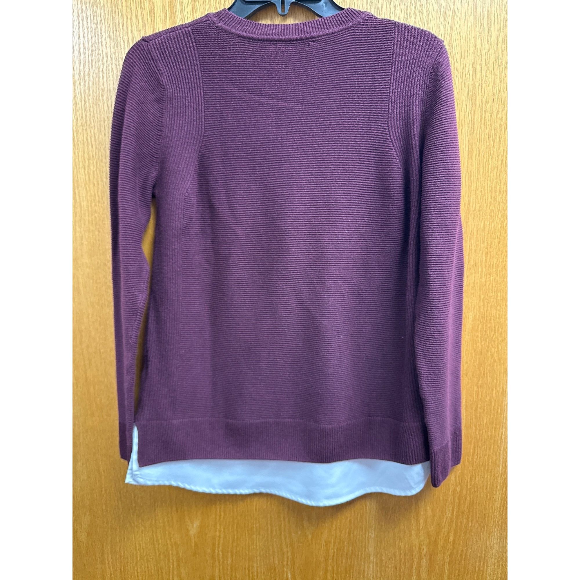 Other Hilary Radley Burgundy Layered Knit Sweater Size M / US 6-8 / IT 42-44 - 4 Thumbnail