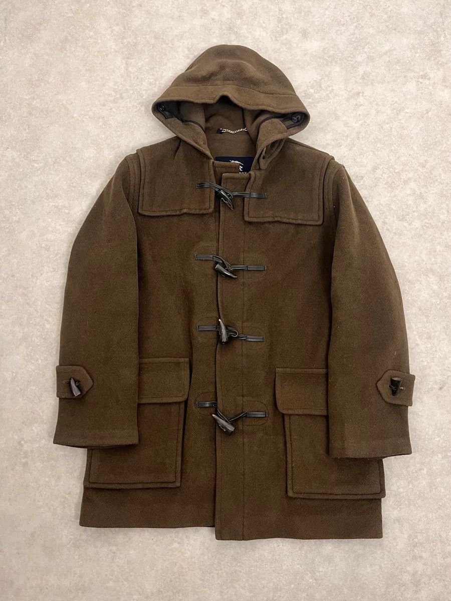 Burberry 2000s Burberry Khaki Hooded Wool Jacket Size US S / EU 44-46 / 1 - 4 Thumbnail