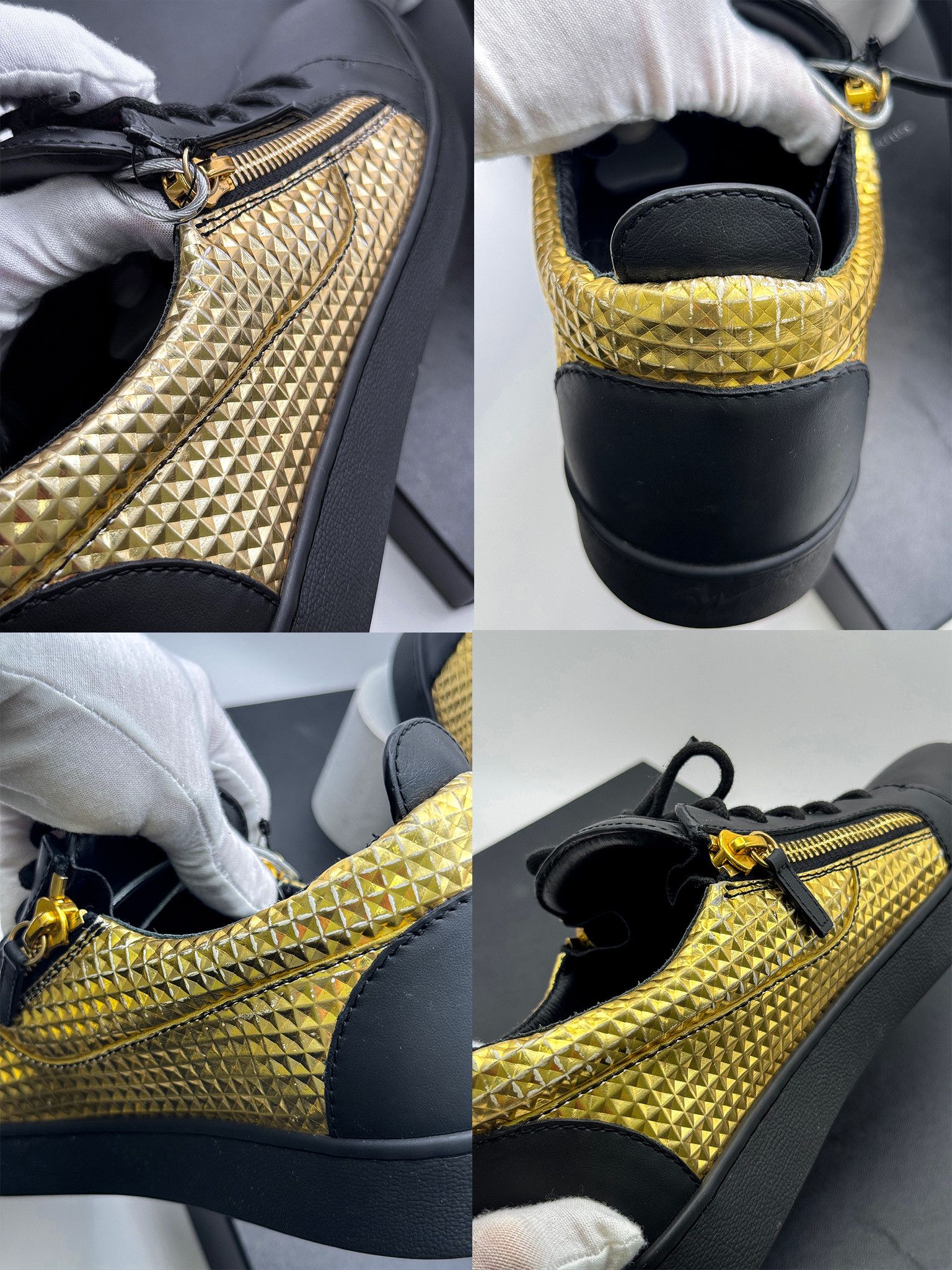 Giuseppe Zanotti Giuseppe Zanotti Studded Franke London Gold Double-Zip Size US 11 / EU 44 - 15 Thumbnail