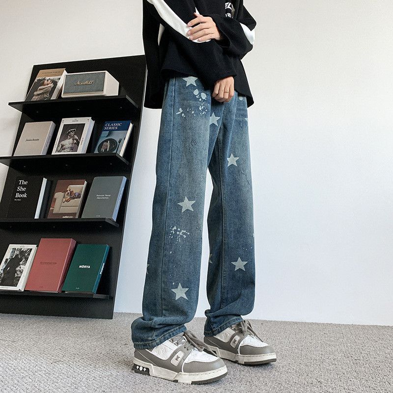 Japanese Brand Retro loose wide leg printed jeans Size US 32 / EU 48 - 4 Thumbnail