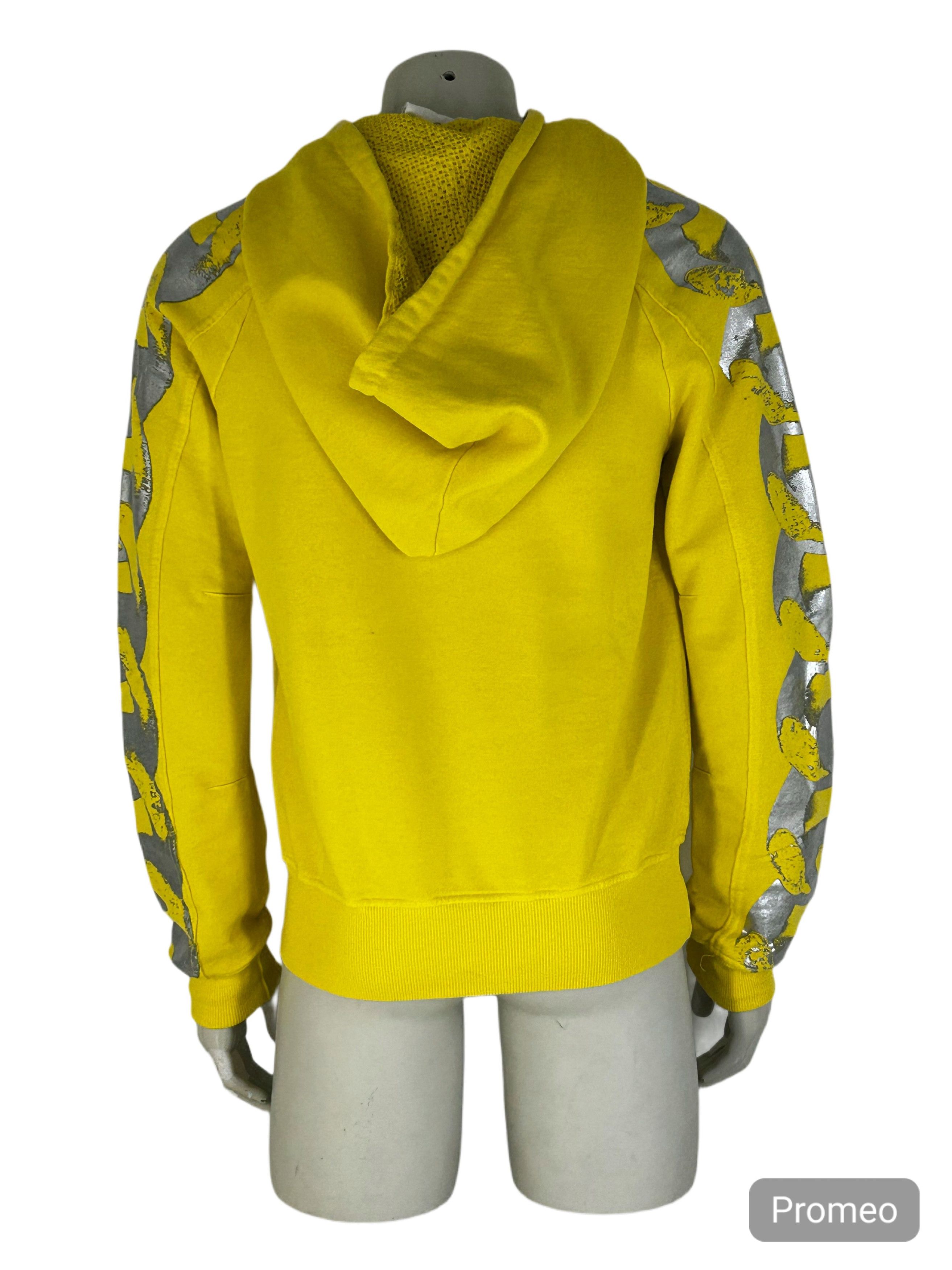 John Galliano John Galliano Yellow Oversized Hooded Jersey Top With Metal Size US L / EU 52-54 / 3 - 3 Thumbnail