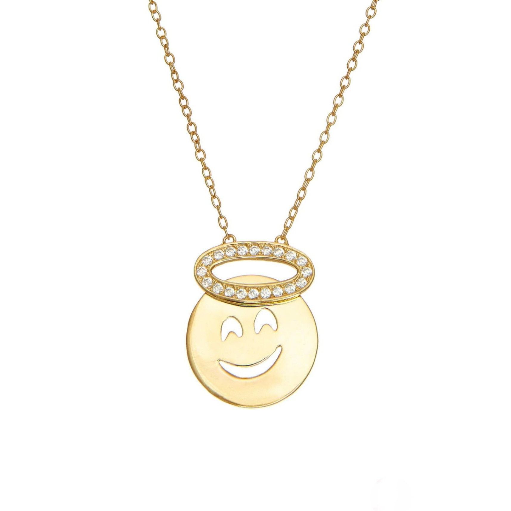 Other New Emoji Angel Halo Sterling Silver 14K Gold Vermeil Neckla Size ONE SIZE - 2 Thumbnail