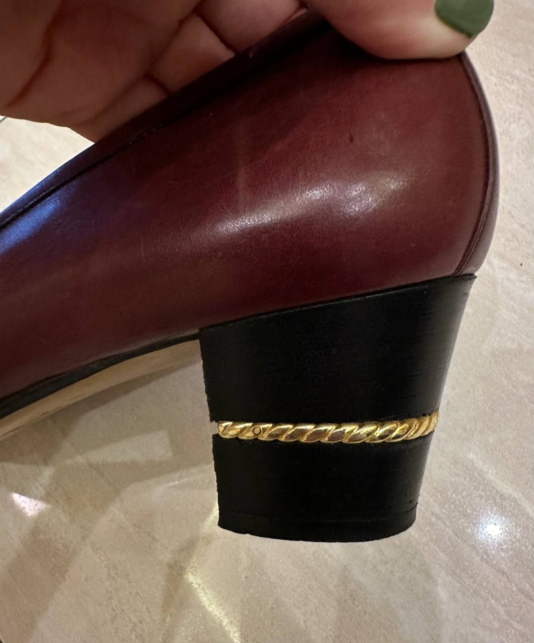 Gucci × Vintage Gucci Loafer Pumps Horse Bit Heel Vintage Burgundy EU 40 Size US 10 / IT 40 - 8 Thumbnail