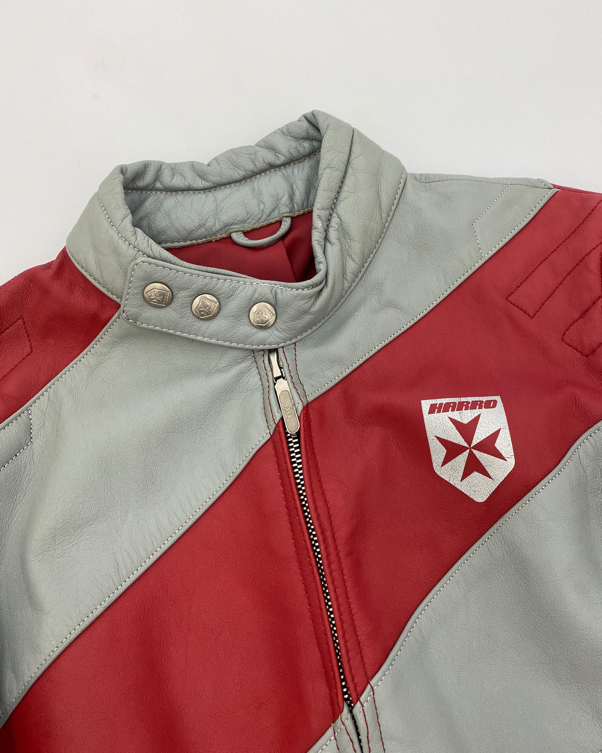Vintage Harro 1980s Diagonal Striped Leatherjacket Size M / US 6-8 / IT 42-44 - 3 Thumbnail