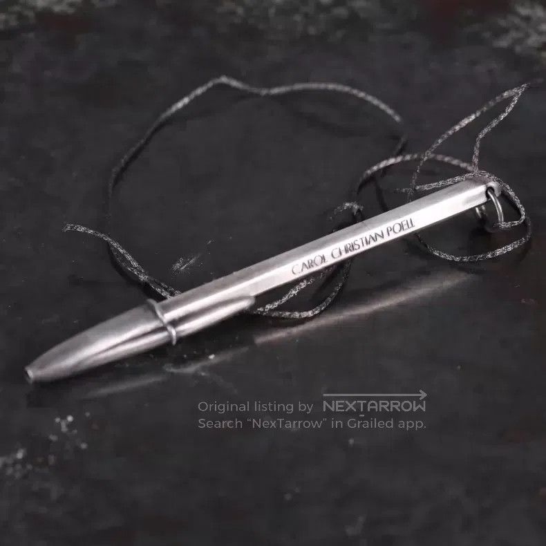 Carol Christian Poell Carol Christian Poell Vintage ballpoint pen silver silk ro Size ONE SIZE - 1 Thumbnail