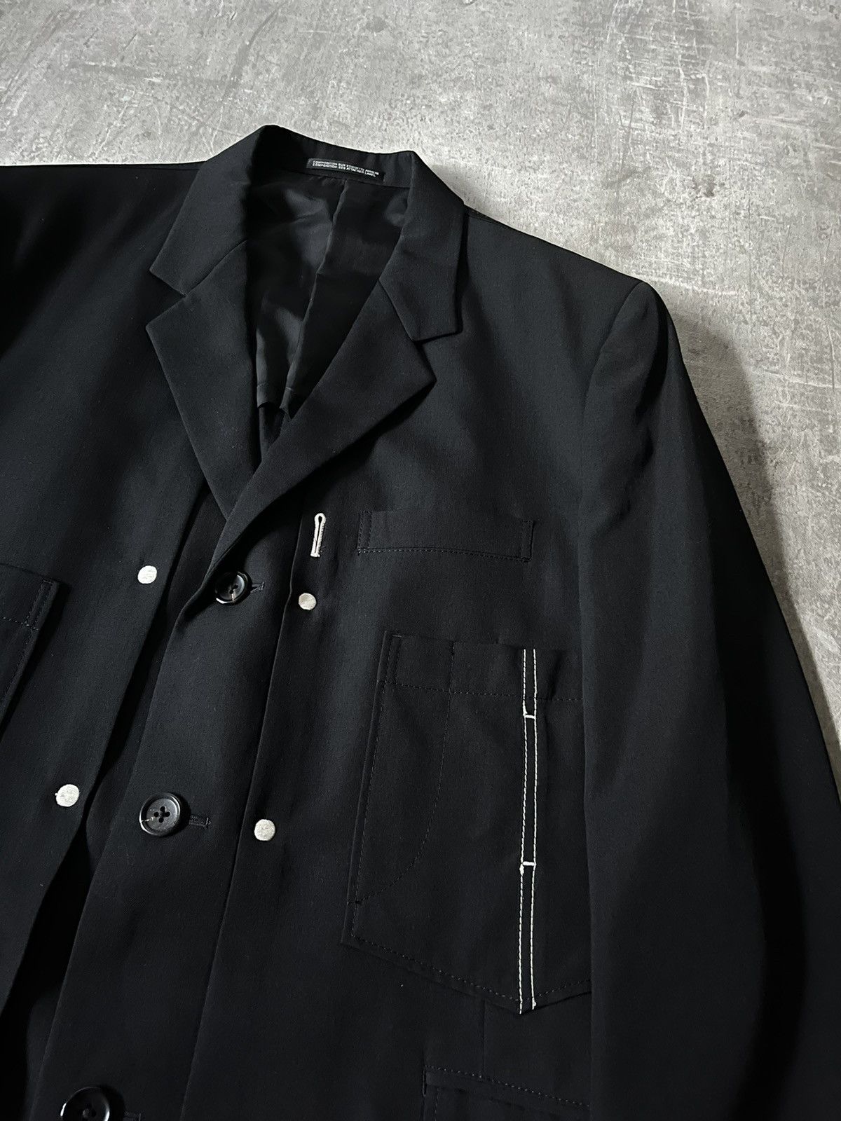Yohji Yamamoto Vintage Yohji Yamamoto runway black blazer very rare Size US M / EU 48-50 / 2 - 2 Thumbnail