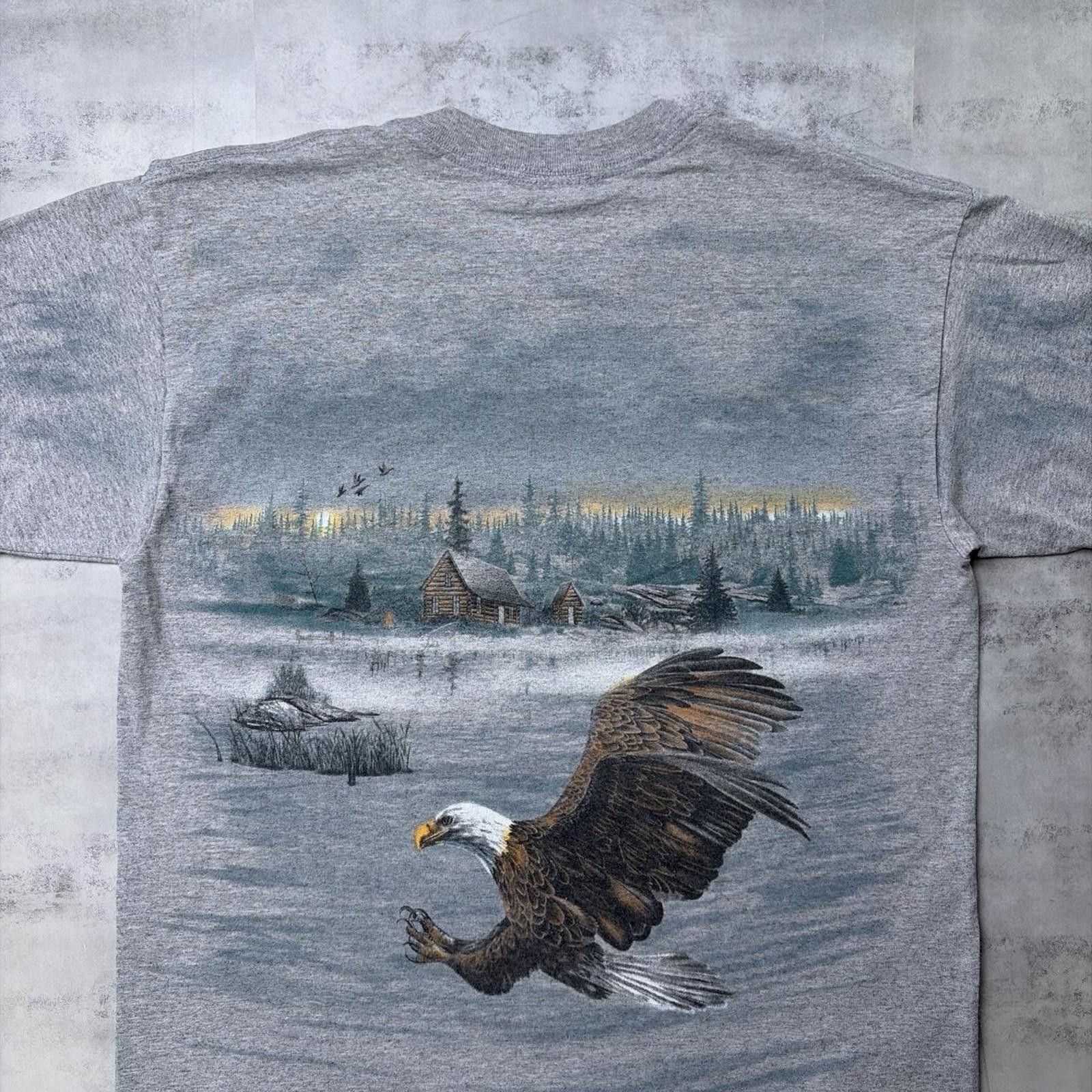 Other Vintage 90’s Grey Double Sided Eagle Nature AOP T-Shirt Size US M / EU 48-50 / 2 - 4 Thumbnail