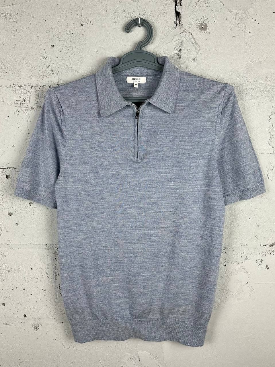 Reiss Reiss Maxwell Merino Wool Textured Polo Zip Shirt Size US M / EU 48-50 / 2 - 2 Thumbnail