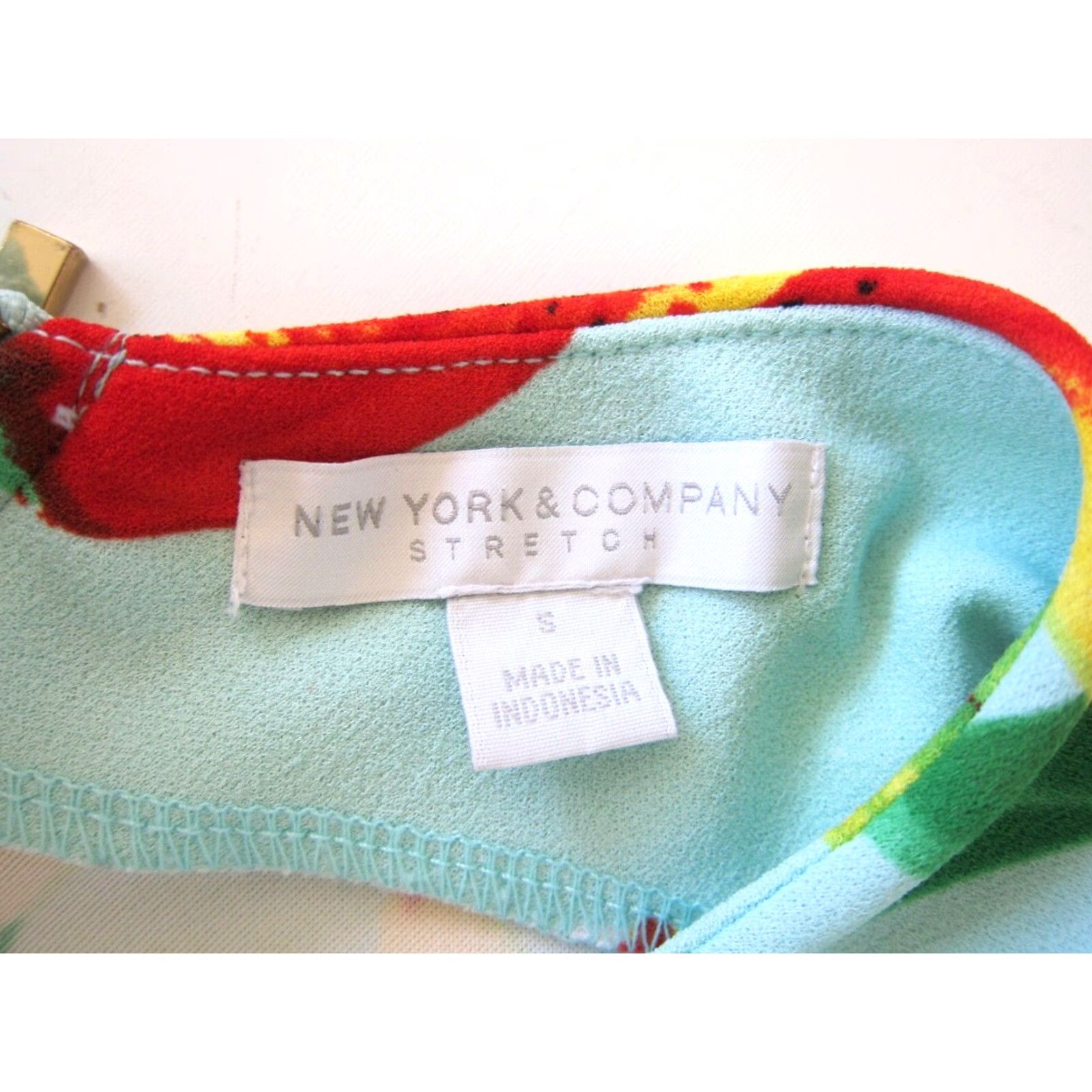Vintage New York & Company Stretch Sleeveless Sheath Dress S Blue Tulip Flower Midi Dress Size S / US 4 / IT 40 - 4 Thumbnail