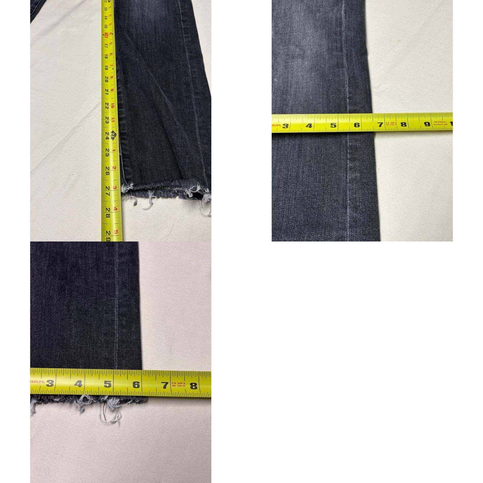 Frame FRAME Le High Straight Jeans Dark Wash Frayed Hem Women's Size 24x27 Size 42" / US 20 - 9 Thumbnail