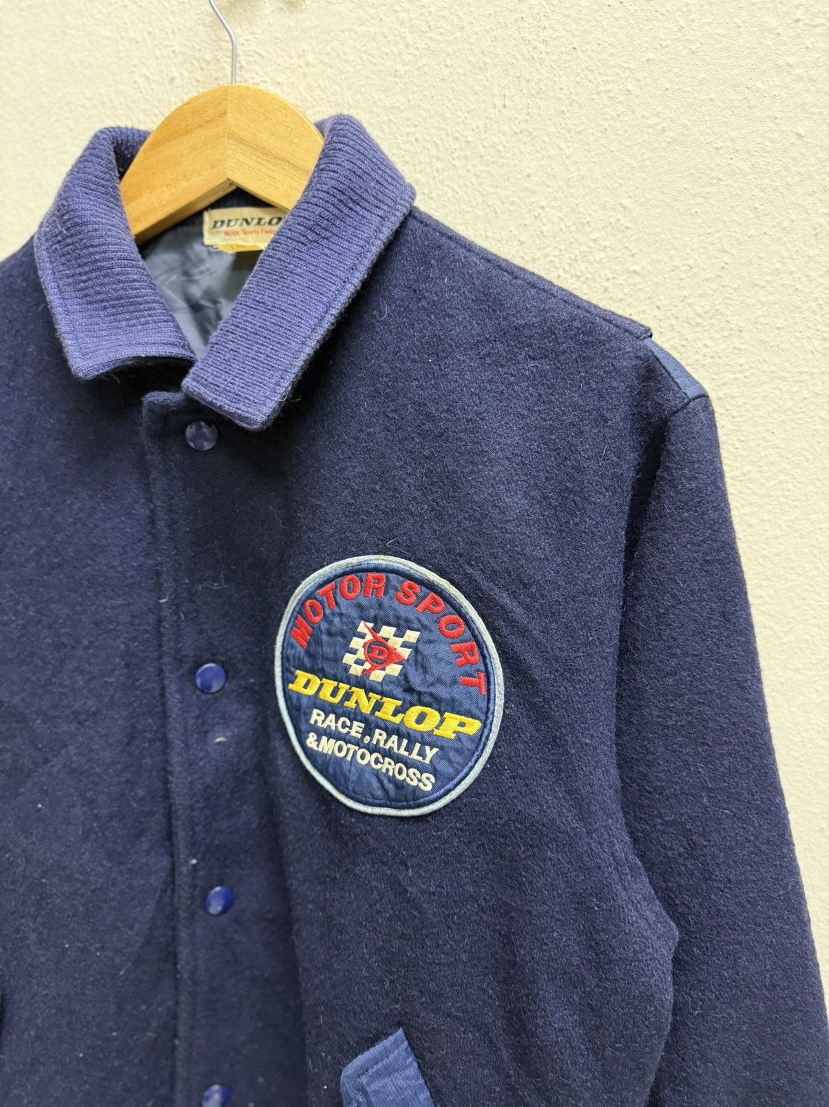 Dunlop Vintage 90s Dunlop Motorsports Fashion Wool Varsity Jacket Size US S / EU 44-46 / 1 - 21 Thumbnail