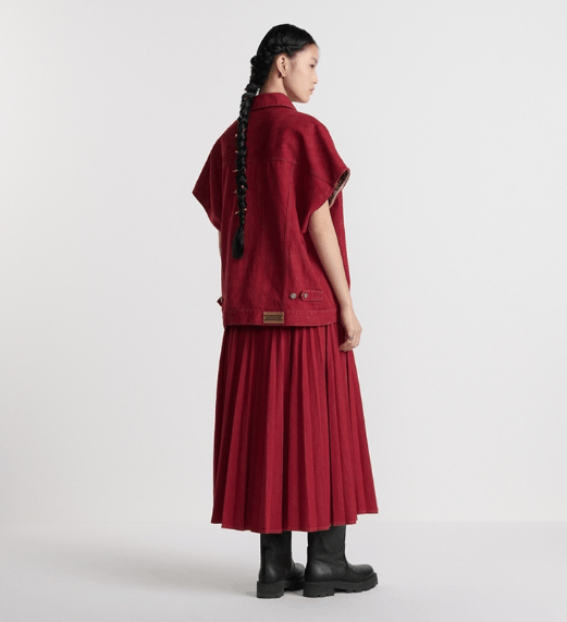 Dior o1w1db10326 512J04 Mid-Length Skirt in Bright Red Size 25" / US 0 / IT 36 - 4 Thumbnail