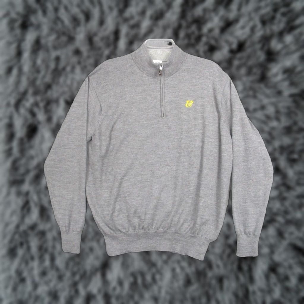 Peter Millar Peter Millar Sweater Mens XL Gray 1/4 Zip Mock Neck Wool Silk Logo Knit Pullover Size US XL / EU 56 / 4 - 1 Thumbnail