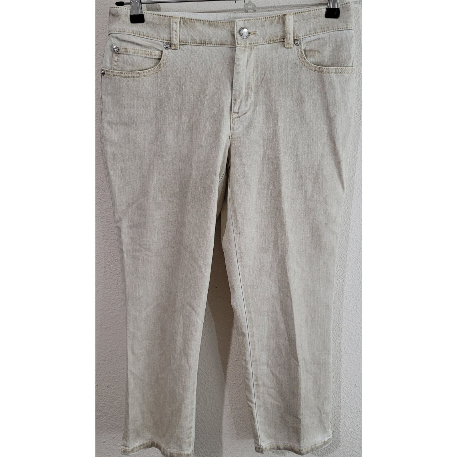 Chicos Chico's Beige Tan Platinum Denim Ankle Pants 0 Small Size 25" / US 0 / IT 36 - 1 Thumbnail
